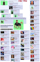 Size: 1755x2735 | Tagged: safe, discord, pinkie pie, oc, oc:anon, human, /mlp/, 4chan, barack obama, bueno, daft punk, filthy frank, heavy, just do it, mabel pines, mario, meme, ponified, shia labeouf, sweating towel guy, thread, wat, what has science done