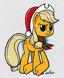 Size: 750x900 | Tagged: safe, artist:sheandog, part of a set, applejack, earth pony, pony, clothes, scarf, solo