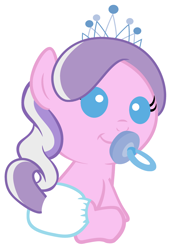 Size: 2200x3200 | Tagged: safe, artist:beavernator, diamond tiara, pony, baby, baby pony, diaper, foal, high res, pacifier