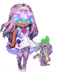 Size: 524x644 | Tagged: safe, rarity, spike, human, bride, clothes, dress, gaia online, humanized