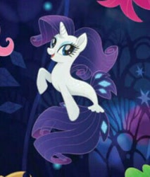 Size: 303x356 | Tagged: safe, rarity, pony, seapony (g4), my little pony: the movie, cute, fin, horn, looking at you, official, raribetes, seaponified, seapony rarity, smiling, solo, species swap, tail