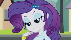 Size: 1100x618 | Tagged: safe, screencap, rarity, equestria girls, player piano, lidded eyes, solo