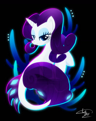 Size: 1024x1296 | Tagged: safe, artist:ii-art, rarity, pony, seapony (g4), unicorn, my little pony: the movie, seaponified, seapony rarity, solo, species swap, watermark