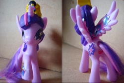 Size: 692x462 | Tagged: safe, derpibooru import, twilight sparkle, twilight sparkle (alicorn), alicorn, pony, female, irl, mare, mcdonald's happy meal toys, photo, rainbow power, solo, sticker, toy