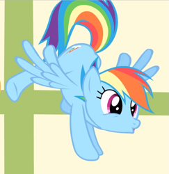 Size: 827x852 | Tagged: safe, derpibooru import, screencap, rainbow dash, pegasus, pony, flight to the finish, cropped, cute, dashabetes, excited, female, flying, mare, open mouth