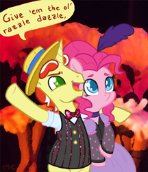 Size: 734x850 | Tagged: safe, artist:mcponyponypony, flim, pinkie pie, earth pony, pony, burlesque, chicago, clothes, dress, saloon dress, saloon pinkie, song reference, you gotta share