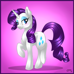 Size: 1300x1300 | Tagged: safe, artist:rainbowsweetcolors, rarity, pony, unicorn, raised hoof, smiling, solo