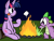 Size: 800x600 | Tagged: safe, artist:karpet-shark, derpibooru import, spike, twilight sparkle, twilight sparkle (alicorn), alicorn, dragon, pony, female, fire, fire breath, mare, marshmallow, marshmallows, roasting, toasted marshmallow, toasting, twily-daily