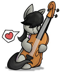 Size: 909x1039 | Tagged: safe, artist:chiramii-chan, octavia melody, earth pony, pony, g4, cello, eyes closed, heart, musical instrument, simple background, solo