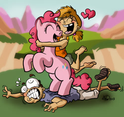 Size: 815x768 | Tagged: safe, artist:mariods, pinkie pie, earth pony, human, pony, abuse, female, mare, pink coat, pink mane