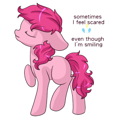 Size: 1000x1000 | Tagged: safe, artist:rue-willings, part of a set, pinkie pie, earth pony, pony, missing cutie mark, solo, text