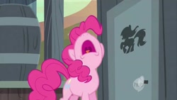 Size: 1280x720 | Tagged: safe, screencap, pinkie pie, earth pony, pony, the last roundup, bathroom denial, desperation, need to pee, omorashi, outhouse, potty dance, potty emergency, potty time, solo, trotting in place