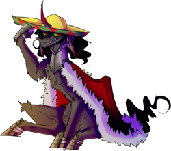 Size: 555x491 | Tagged: safe, artist:creepyfreddy, artist:sugardaddyy, derpibooru import, king sombra, pony, unicorn, collaboration, king sombrero, missing accessory, simple background, solo, sombra eyes, sombrero, transparent background