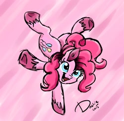 Size: 1020x1000 | Tagged: safe, artist:superdashiebros, pinkie pie, earth pony, pony, backbend, flexible, solo