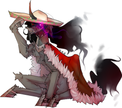 Size: 555x491 | Tagged: safe, alternate version, artist:creepyfreddy, derpibooru import, king sombra, pony, unicorn, collaboration, curved horn, ethereal mane, hilarious in hindsight, king sombrero, solo, sombra eyes, sombrero