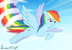 Size: 1191x839 | Tagged: safe, artist:タツオ, derpibooru import, rainbow dash, pegasus, pony, female, mare, solo