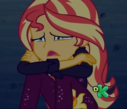 Size: 1137x972 | Tagged: safe, edit, edited screencap, screencap, sunset shimmer, better together, equestria girls, sunset's backstage pass!, clothes, cropped, crying, sad, solo, sunsad shimmer, teary eyes