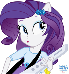 Size: 8928x9494 | Tagged: safe, artist:dnastudiobrony, rarity, equestria girls, rainbow rocks, absurd resolution, bracelet, clothes, cute, female, keytar, musical instrument, open mouth, ponied up, pony ears, simple background, skirt, solo, transparent background, vector