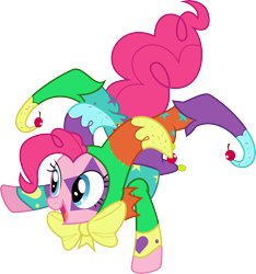 Size: 7500x8021 | Tagged: safe, artist:emedina13, pinkie pie, earth pony, pony, absurd resolution, cute, diapinkes, jester, jester motley, jester pie, simple background, solo, transparent background, vector