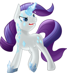 Size: 3000x3228 | Tagged: safe, artist:theshadowstone, rarity, pony, unicorn, alternative cutie mark placement, crystal, cutie mark magic, female, magic, mare, open mouth, shoes, simple background, solo, transparent background