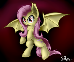 Size: 3600x3000 | Tagged: safe, artist:sheandog, fluttershy, pony, bipedal, flutterbat, solo, spread wings