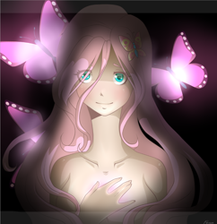 Size: 854x884 | Tagged: safe, artist:loure201, fluttershy, human, humanized, solo