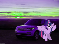 Size: 1600x1200 | Tagged: safe, derpibooru import, edit, twilight sparkle, twilight sparkle (alicorn), alicorn, pony, car, female, land rover, land rover range rover, mare, ponies with cars, solo, vector