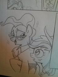 Size: 768x1024 | Tagged: safe, artist:brendahickey, idw, applejack, mayor mare, earth pony, pony, spoiler:comic, spoiler:comicff15, wip