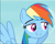 Size: 1165x942 | Tagged: safe, derpibooru import, screencap, rainbow dash, pegasus, pony, testing testing 1-2-3, cropped, female, lidded eyes, mare, smiling, solo, spread wings, wings