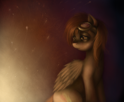 Size: 800x660 | Tagged: safe, artist:ventious, spitfire, pegasus, pony, goggles, solo
