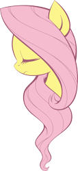 Size: 992x2178 | Tagged: safe, artist:php104, fluttershy, pegasus, pony, bust, eyes closed, female, mare, portrait, simple background, solo, transparent background, vector
