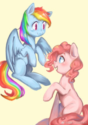 Size: 691x980 | Tagged: safe, artist:royal, derpibooru import, pinkie pie, rainbow dash, earth pony, pegasus, pony, duo, female, mare