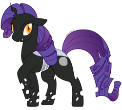 Size: 2000x1813 | Tagged: safe, artist:cloudyrei, rarity, changeling, changelingified, simple background, solo, species swap, transparent background, white changeling