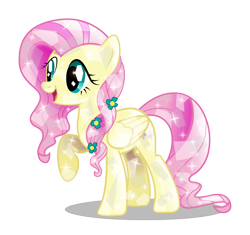 Size: 3538x3329 | Tagged: safe, artist:infinitewarlock, fluttershy, pegasus, pony, crystallized, simple background, solo, transparent background, vector