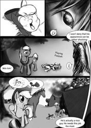 Size: 1063x1500 | Tagged: safe, artist:d-lowell, apple bloom, applejack, big macintosh, earth pony, horse, pony, comic:it's not my fault i'm a horse, comic, horse-pony interaction, male, playing dead, stallion