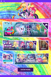 Size: 720x1077 | Tagged: safe, applejack, fluttershy, pinkie pie, rainbow dash, rarity, sci-twi, spike, sunset shimmer, twilight sparkle, twilight sparkle (alicorn), alicorn, better together, equestria girls, my little pony: the movie, equestria girls logo, fashion photo booth, friendship quests, humane five, humane seven, humane six, mane seven, mane six, school of friendship, website