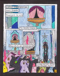 Size: 461x586 | Tagged: safe, artist:oatmeal155, derpibooru import, king sombra, pony, unicorn, comic:oat.meal, comic, crystal empire, traditional art