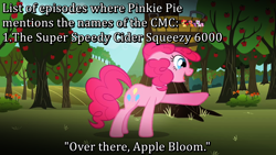 Size: 1280x720 | Tagged: safe, screencap, apple bloom, pinkie pie, scootaloo, sweetie belle, earth pony, pony, the super speedy cider squeezy 6000, cutie mark crusaders, meme