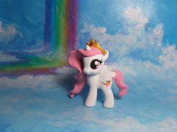 Size: 667x500 | Tagged: safe, artist:sanadaookmai, princess celestia, alicorn, pony, cewestia, craft, cute, filly, pink-mane celestia, sculpture, solo, spread wings, traditional art, younger