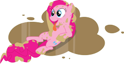 Size: 3968x2049 | Tagged: safe, artist:civwub, pinkie pie, earth pony, pony, the return of harmony, chocolate, chocolate milk, chocolate rain, simple background, solo, tongue out, transparent background, vector