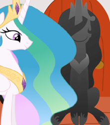 Size: 393x445 | Tagged: safe, artist:aha-mccoy, princess celestia, oc, oc:anonlestia, alicorn, pony