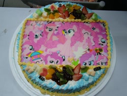 Size: 1024x768 | Tagged: safe, pinkie pie, earth pony, pony, cake, female, irl, mare, photo, pink coat, pink mane
