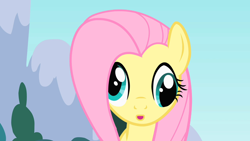 Size: 1280x720 | Tagged: safe, screencap, fluttershy, pegasus, pony, sonic rainboom (episode), derpface, female, mare, solo