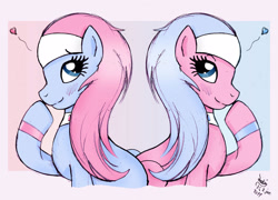 Size: 1250x900 | Tagged: safe, artist:joakaha, aloe, lotus blossom, pony, duo, duo female, female, gradient background, heart, spa twins