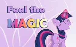 Size: 900x563 | Tagged: safe, artist:anto-202, derpibooru import, twilight sparkle, eyes closed, grin, magic, plot, smiling, solo, squee, vector, wallpaper