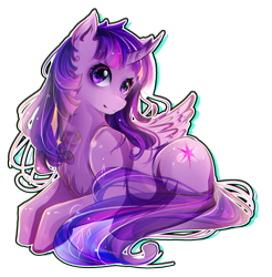 Size: 1324x1344 | Tagged: safe, artist:koveliana, derpibooru import, twilight sparkle, twilight sparkle (alicorn), alicorn, pony, chromatic aberration, color porn, female, mare, solo