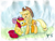 Size: 3187x2410 | Tagged: safe, artist:halflingpony, apple bloom, applejack, earth pony, pony, crying, female, mare