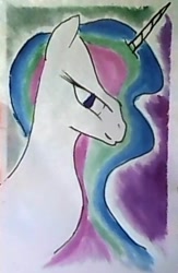 Size: 303x465 | Tagged: safe, artist:titankore, princess celestia, alicorn, pony, solo, traditional art, watercolor painting