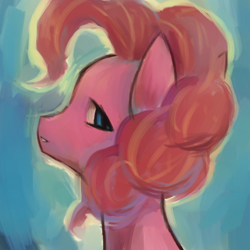 Size: 500x500 | Tagged: artist needed, safe, pinkie pie, earth pony, pony, female, mare, pink coat, pink mane, simple background, solo