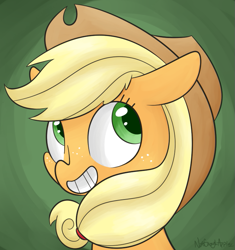 Size: 699x743 | Tagged: safe, artist:notenoughapples, applejack, earth pony, pony, bust, portrait, solo